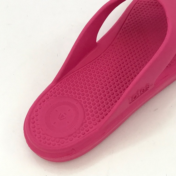 TOTES Thong Flip Flop Sandals Solbounce with Everywear Technology Pink Size 9 - Picture 3 of 15